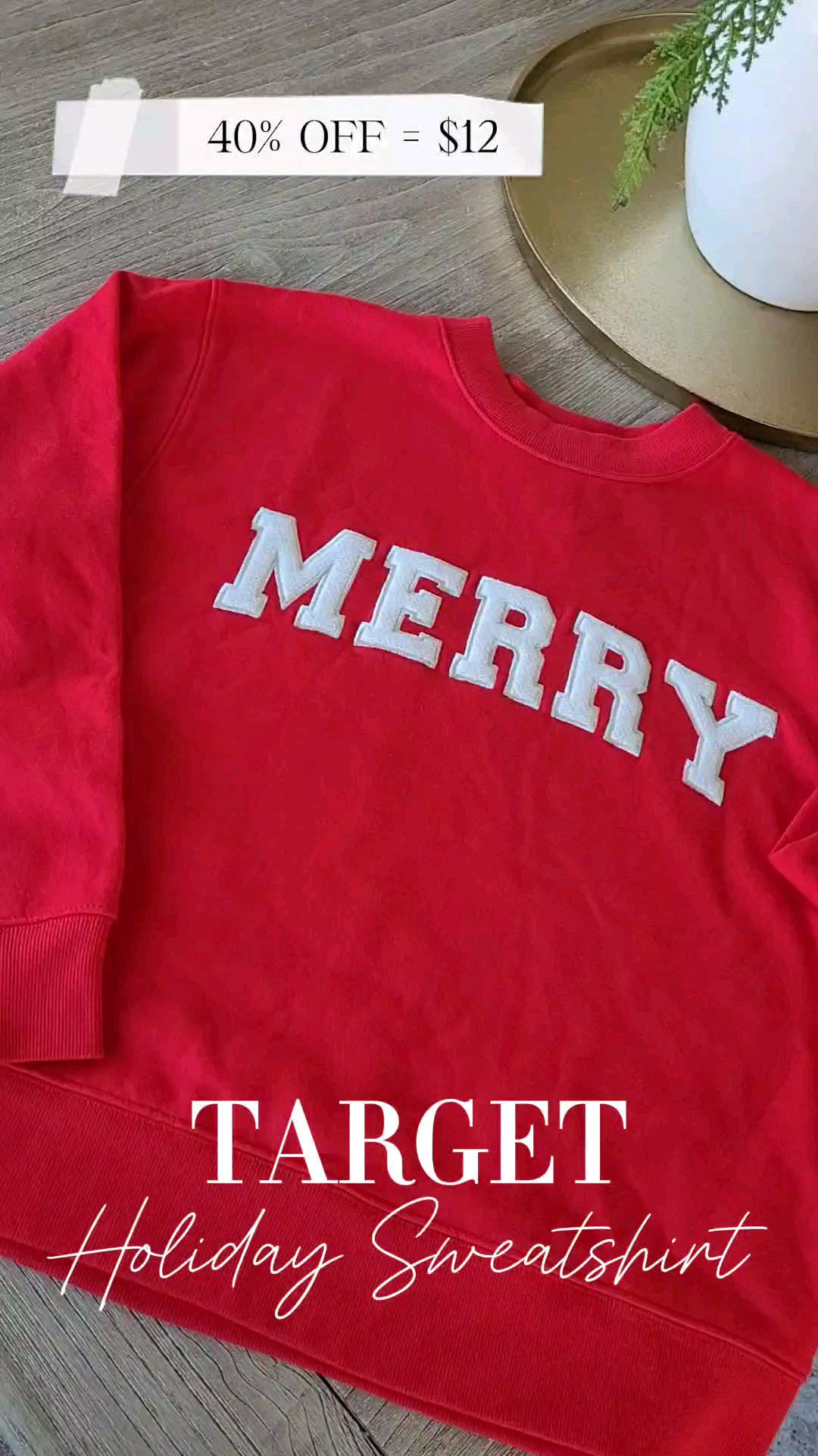 The perfect holiday sweatshirt for all of your holiday events - cozy for a Christmas movie night or gift wrapping, or dress it up for holiday brunch or a holiday party! 40% off in the Black Friday sale for only $12! Crewneck and oversized, I bought a Medium!

#LTKCyberWeek #LTKHoliday #LTKSaleAlert