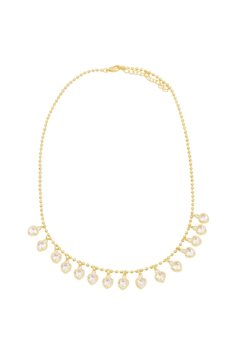 Erin Wachs Gold Heart Tennis Necklace | LoveShackFancy