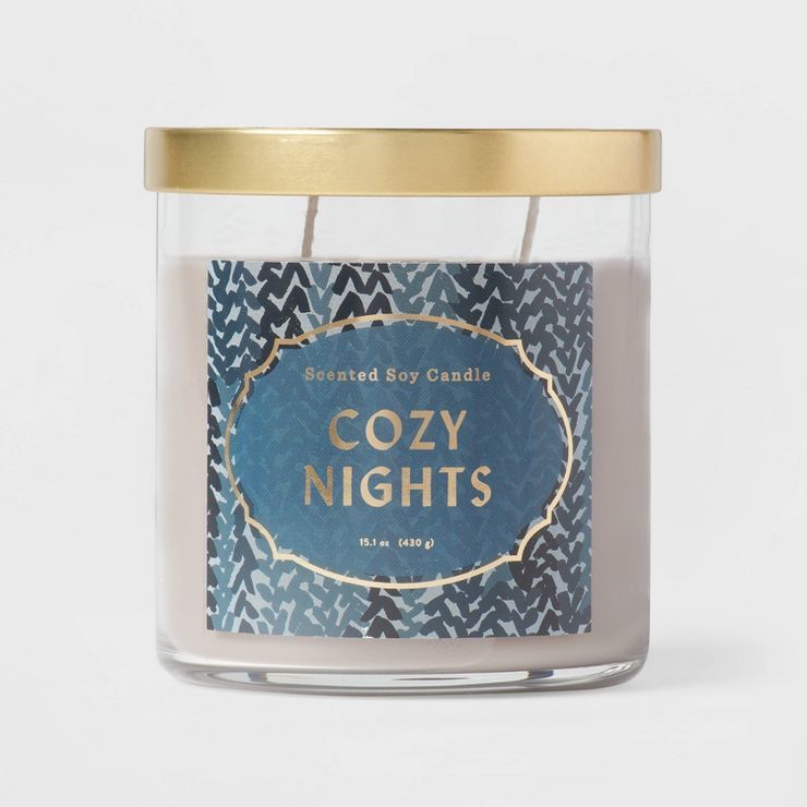 15.1oz Lidded Glass Jar 2-Wick Candle Cozy Nights - Opalhouse™ | Target