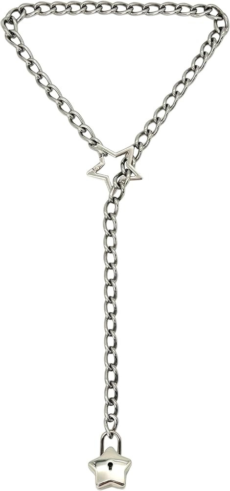 EverGlimp Womens Heart O-Ring Slip Chain Necklace, Punk Rock Stainless Steel Cuban Long Necklace ... | Amazon (US)