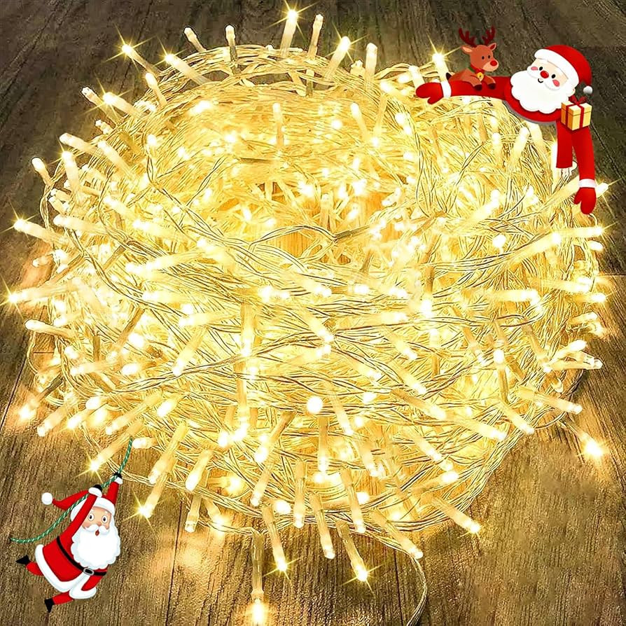 240LED 88Ft Connectable String Lights Indoor Outdoor Clear Wire | Warm White Christmas Lights | T... | Amazon (US)