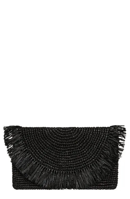 Vitamin A® Palma Raffia Clutch in Black at Nordstrom | Nordstrom