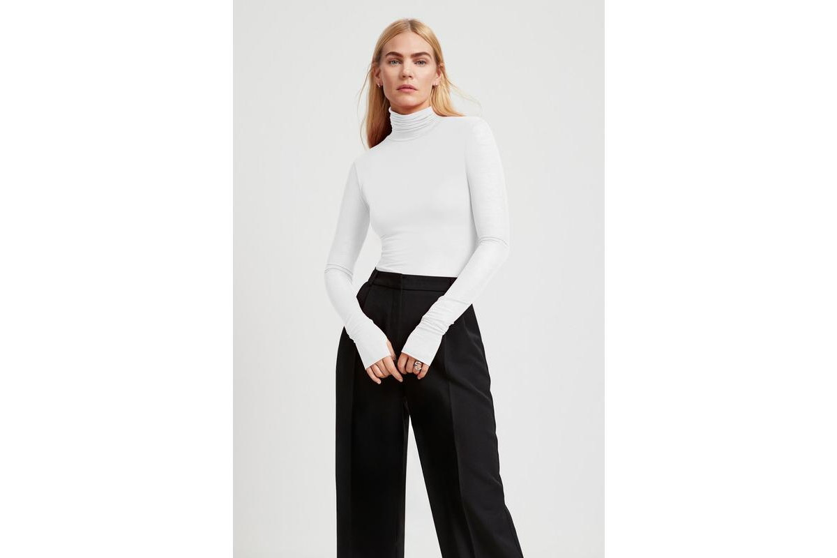 Marcella Women's Eloise Sheer Turtleneck - Off white | Macy's