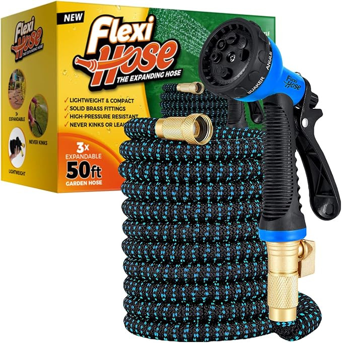 Flexi Hose with 8 Function Nozzle, Lightweight Expandable Garden Hose, No-Kink Flexibility, 3/4 I... | Amazon (US)