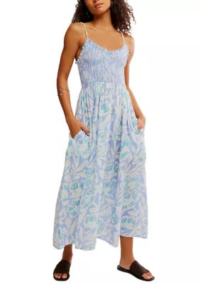 Free People Sweet Nothings Midi Dress, Blue, Medium | Belk