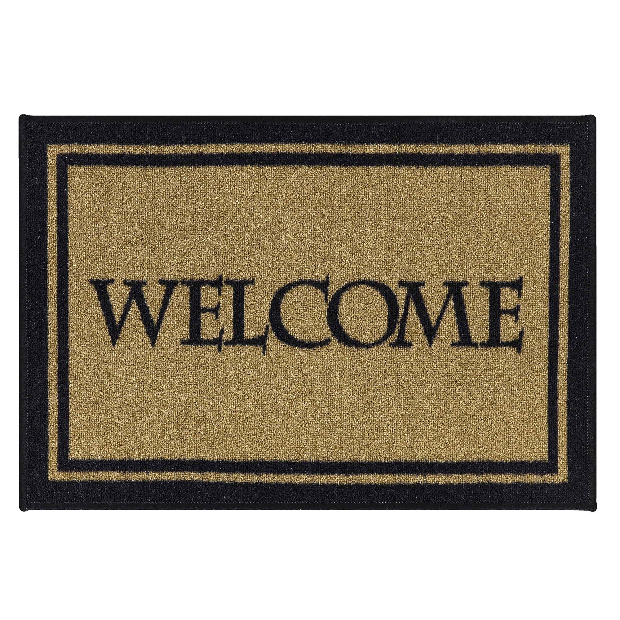 Ottomanson Doormat Rectangular Welcome Print Easy Clean Mat, Beige, 20" X 30" - Walmart.com | Walmart (US)