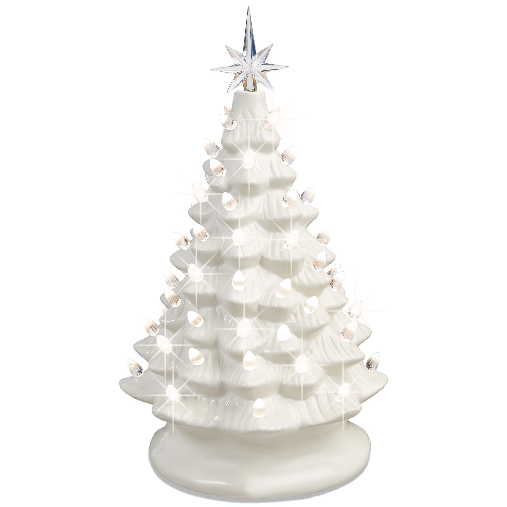 Best Choice Products 15in Ceramic Christmas Tree, Pre-lit Hand-Painted Tabletop Holiday Tree, 2 S... | Amazon (US)