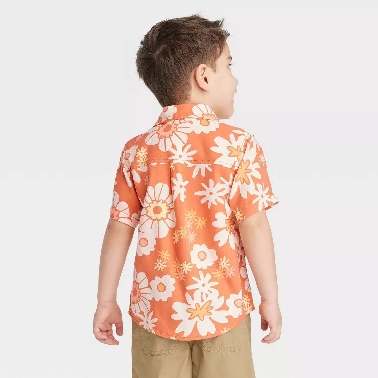 Toddler Boys' Short Sleeve Challis Button-Down Shirt - Cat & Jack™ | Target