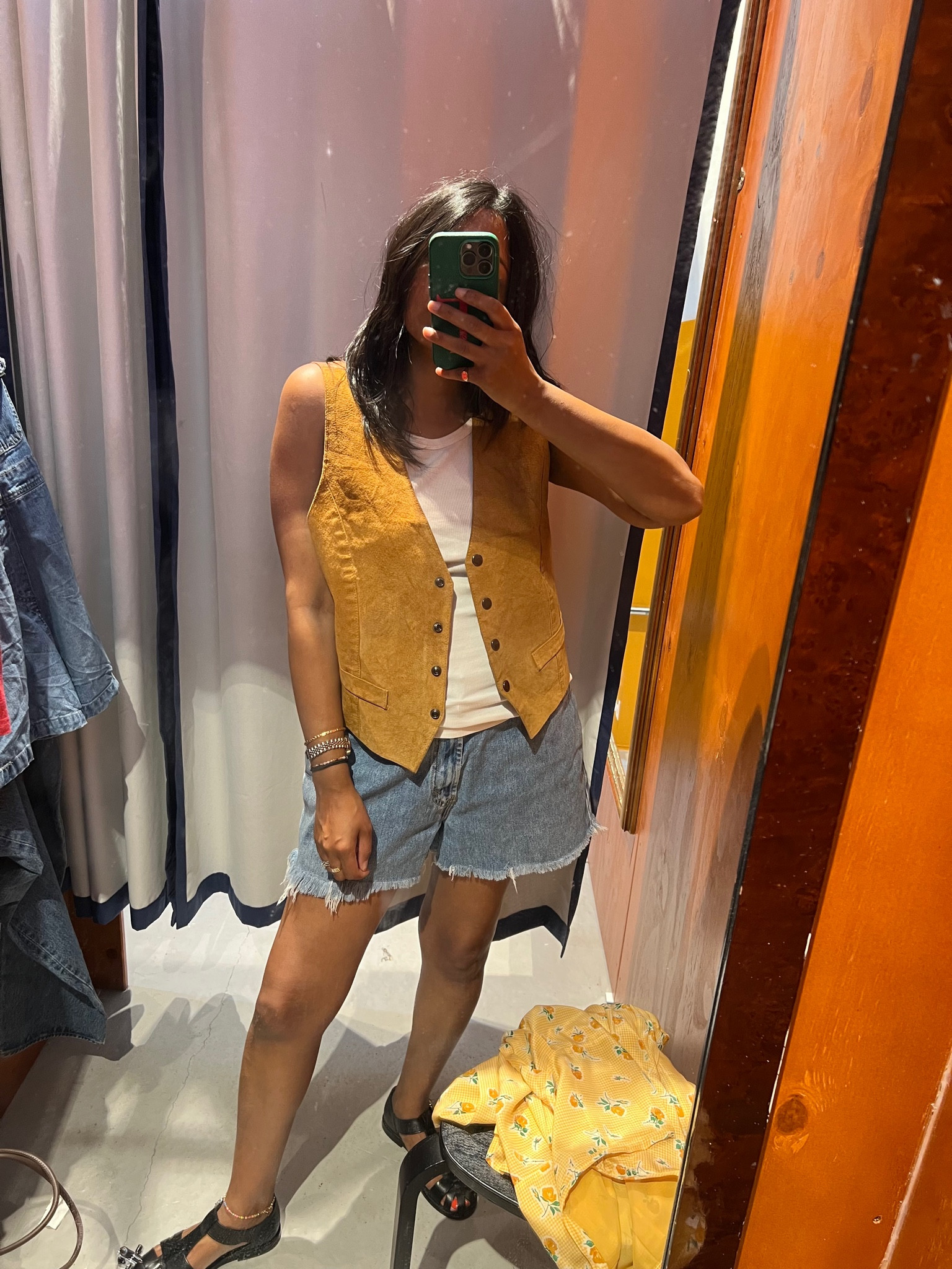 Waistcoat, suede waistcoat, mustard waistcoat vest, ribbed vest, white vest, denim shorts, blue denim shorts, frayed denim shorts, fisherman sandals, black fisherman sandals, John Lewis, Free People, COS, Boden, Mango

#LTKstyletip #LTKSeasonal #LTKeurope