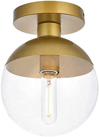 Modern Clear Glass Ceiling Light Fixture with 1-Light, A1A9 Industrial Sphere Glass Chandelier Fitti | Amazon (US)