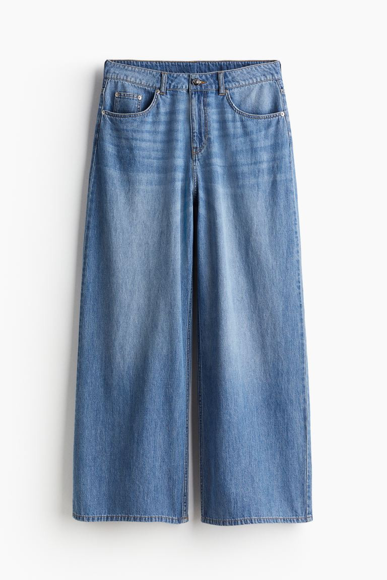 Baggy Wide Low Jeans - Low waist - Extra-long legs - Light denim blue - Ladies | H&M US | H&M (US + CA)