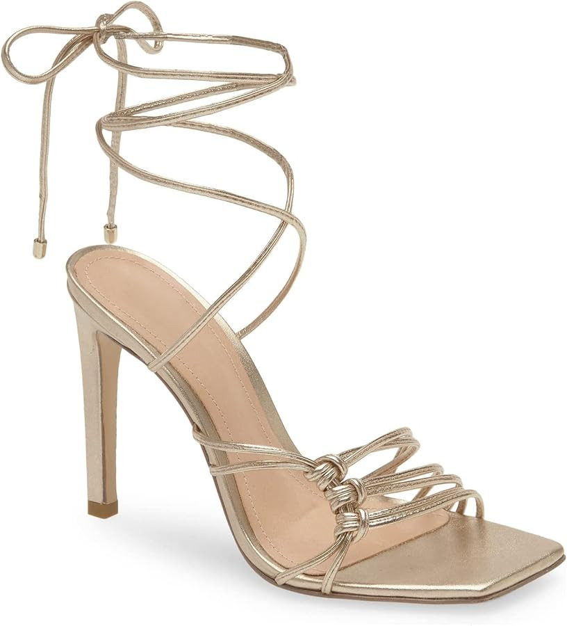 Juliet Holy Womens Lace Up Heeled Sandals Square Open Toe Stiletto Heels Strappy Summer Dressy Sh... | Amazon (US)