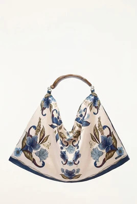 Velvet Wood Handle Large Scarf Bag | FarmRio (US)