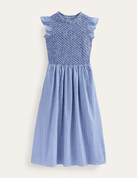 Smocked Stripe Midi Dress | Boden (UK & IE)
