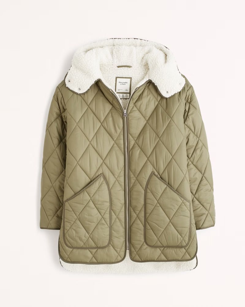 Quilted Shearling Liner Jacket | Abercrombie & Fitch (US)
