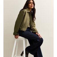 Women's Light Khaki Faux Suede Bubblehem Bomber Jacket New Look | New Look (UK)