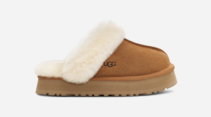 UGG® Women's Disquette Sheepskin Slippers in Chestnut, Size 6 | UGG (US)