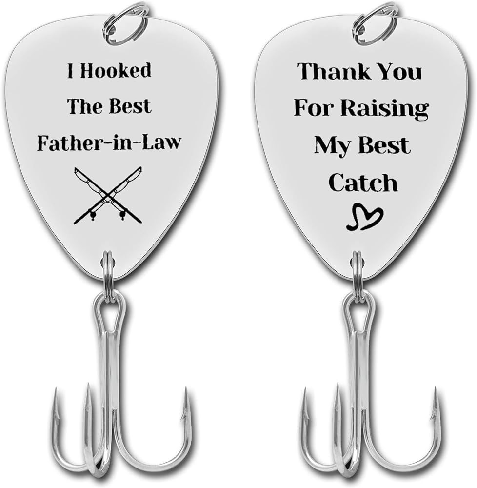 Father in Law Jewelry Father's Day Gift Fishing Lure Father of the Groom Fishing Hooks Gift from ... | Amazon (US)
