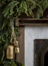 Golden Metal Bells Hanging Decor | Antique Farm House