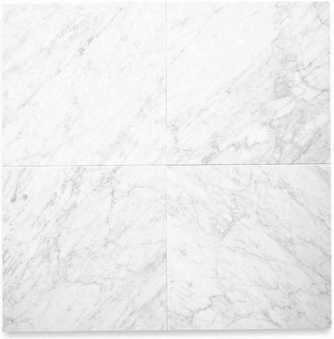 Stone Center Online Carrara White Marble 12x12 Tile Honed Kitchen Bath Wall Floor Backsplash Show... | Amazon (US)
