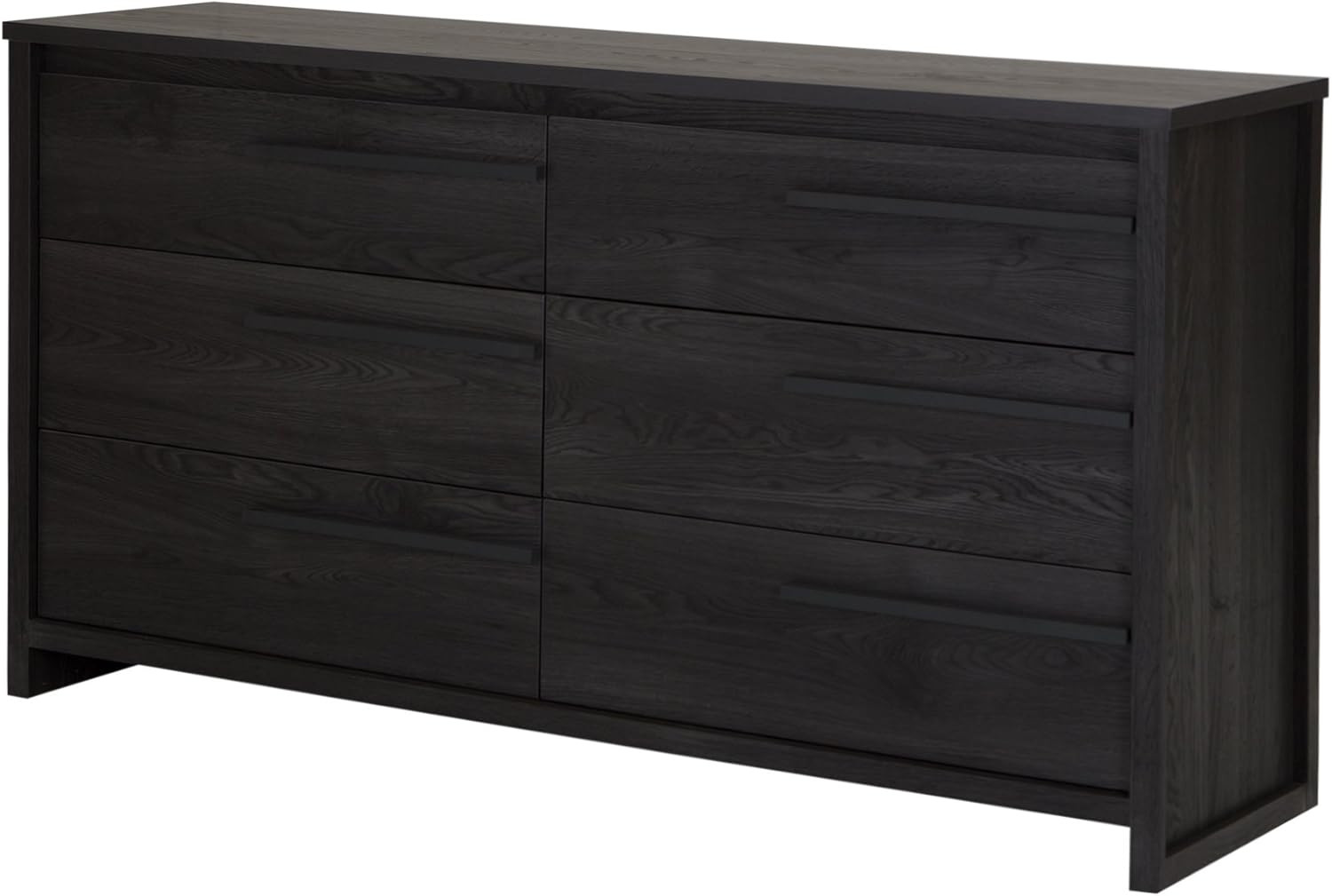 South Shore Tao 6-Drawer Double Dresser, Grey Oak with Wooden Handles | Amazon (US)
