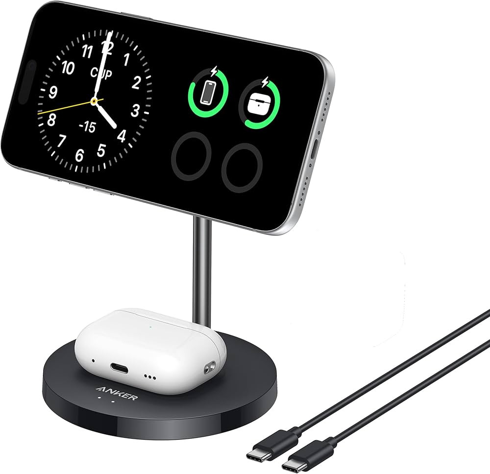 Anker MagSafe Compatible MagGo Charger Stand, iPhone 17 Wireless Charger, 2-in-1 Charging Station... | Amazon (US)