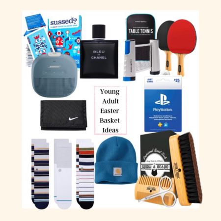 Easter baskets for the Teenage or young adult Boys in your life!🌿🐰🌿🐰

Things my boys have always liked getting and they use.

I love filling baskets with fun items that will bring joy yet use.

Carhart beanie
Socks
Gaming gift card
Ping pong ball set
Mini portable speaker 
Cologne 
Beared grooming set 
Wallet

#LTKmens #LTKSeasonal