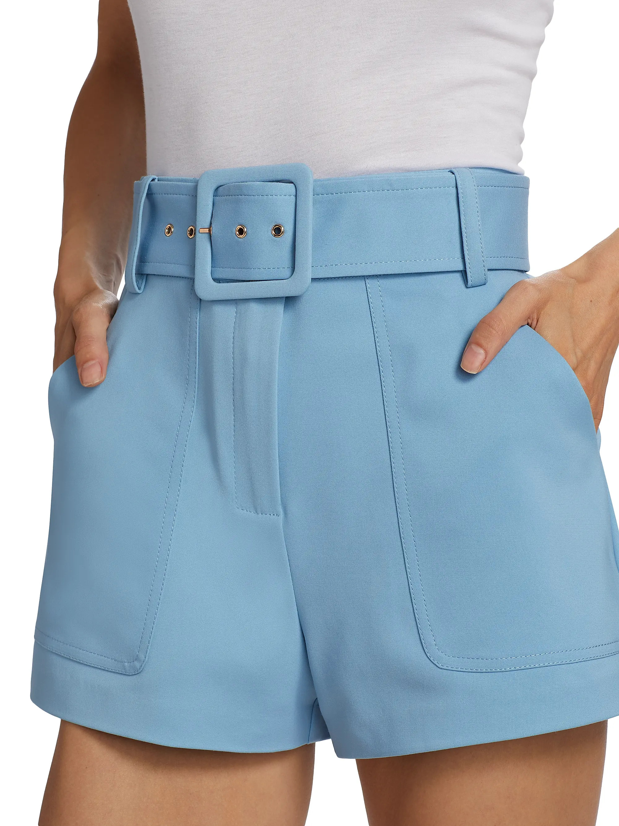 Shop Ramy Brook Kasey Belted High-Rise Shorts | Saks Fifth Avenue | Saks Fifth Avenue