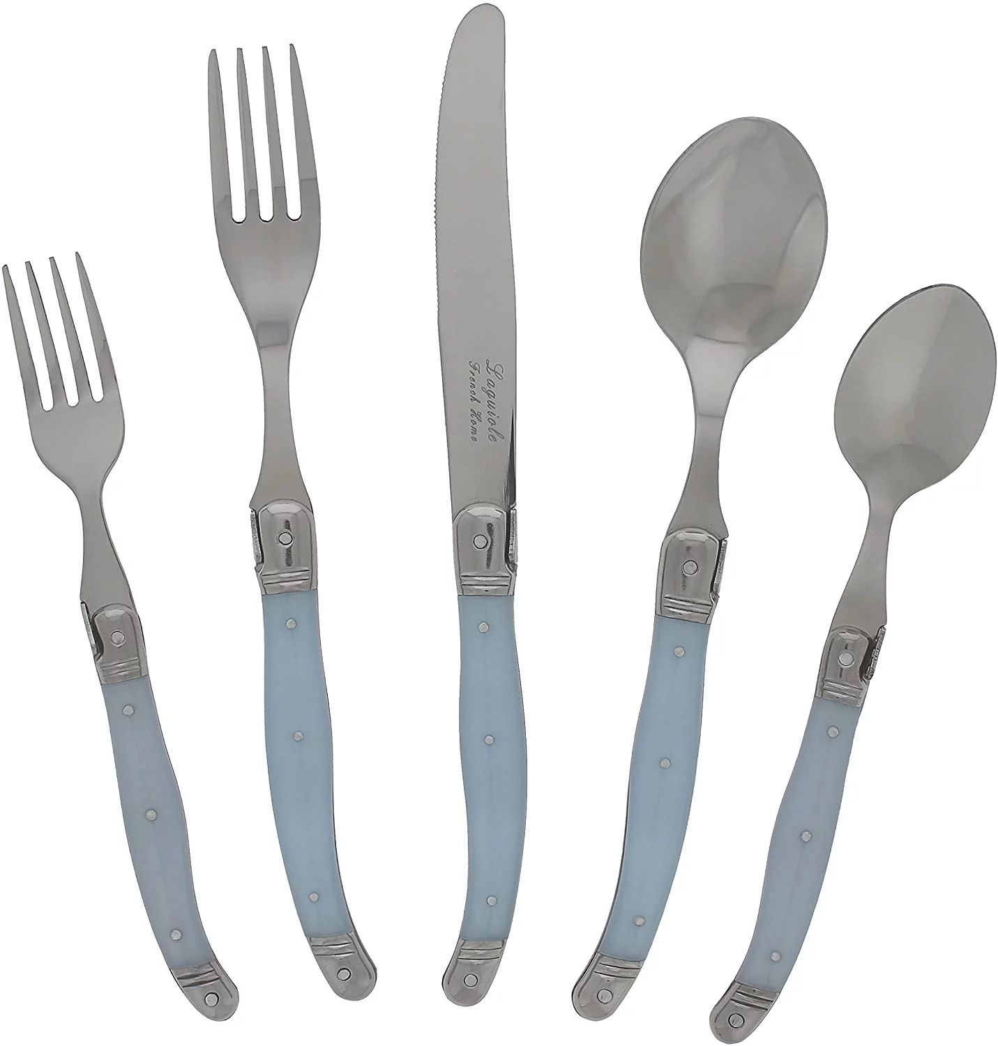 French Home LG124 20 Piece Laguiole Ice Flatware Set, Light Blue, Four 5-piece place settings By ... | Walmart (US)