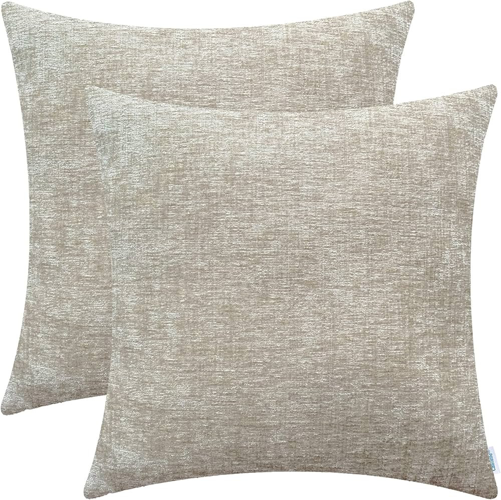 CaliTime Pack of 2 Cozy Throw Pillow Covers Cases for Couch Sofa Home Decoration Solid Dyed Soft ... | Amazon (US)