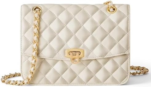 Goinsound shoulder bag for women leather crossbody bag trendy handbag quilted purse with chain fo... | Amazon (US)