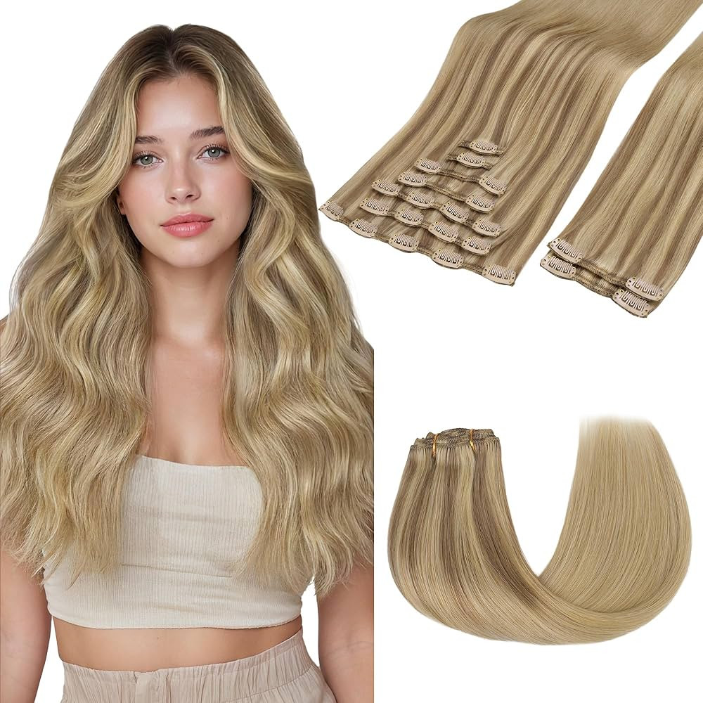 GOO GOO Clip in Hair Extensions Real Human Hair, Remy Human Hair Extensions Clip ins for Women, N... | Amazon (US)