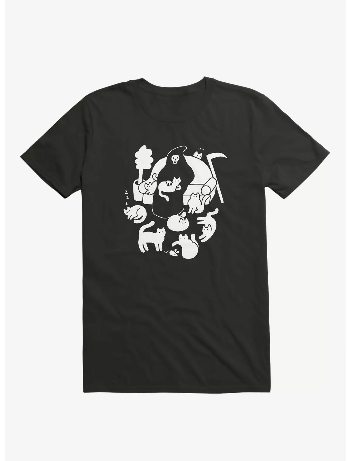 9 Lives Cat Reaper Black T-Shirt | Hot Topic