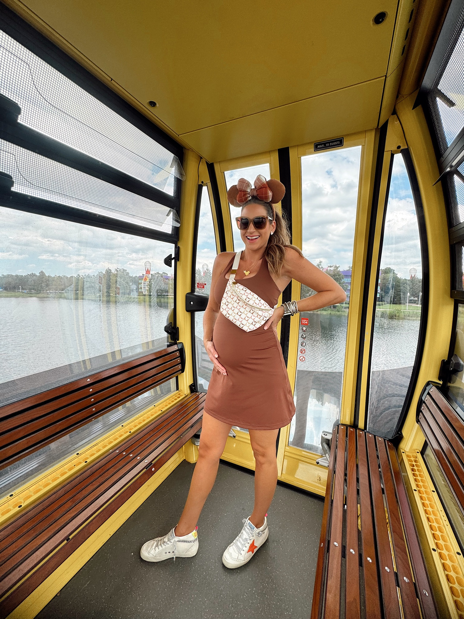 Walt Disney world outfit fall summer maternity Minnie ears Hollywood studios Epcot 