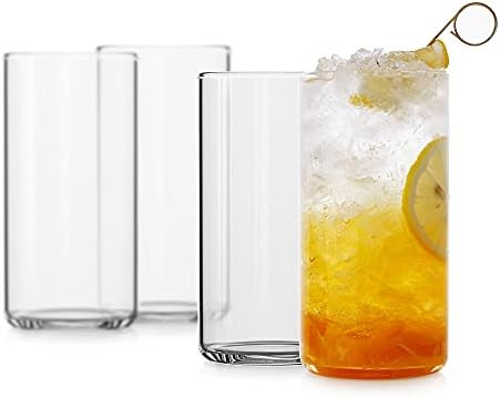 LUXU Drinking Glasses 19 oz, Thin Highball Glasses Set of 4,Clear Tall Glass Cups For Water, Juice,  | Amazon (US)