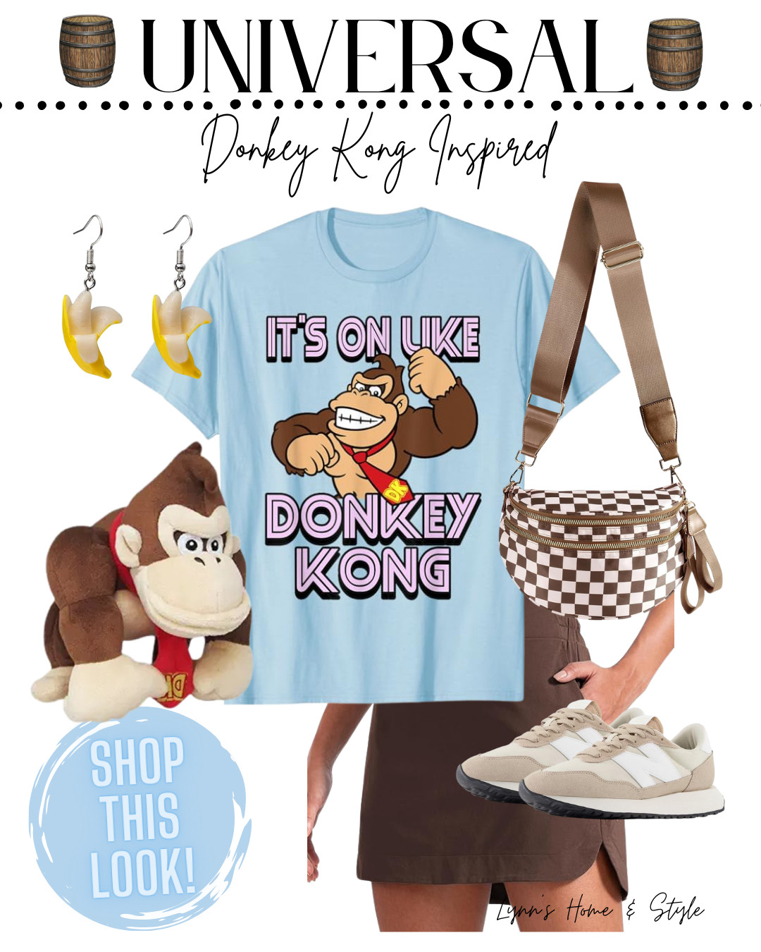 Going bananas for this Donkey Kong-inspired look! Styled to perfection with a matching checkered bum bag that’s ready for any jungle adventure. Swing into your day with a whole lot of retro gaming vibes. 


#DKStyle #JungleChic #RetroRevival #amazonfinds #amazonOOTD #universalstudios #donkeykong  

 

#LTKStyleTip #LTKTravel #LTKFamily