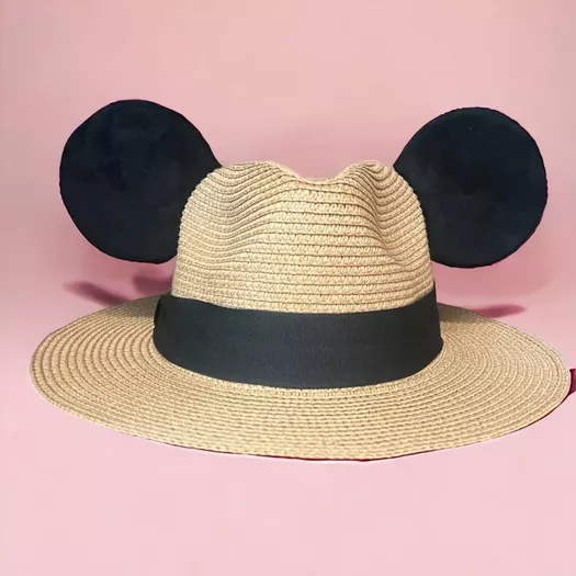 Straw Mouse Ear Hat 