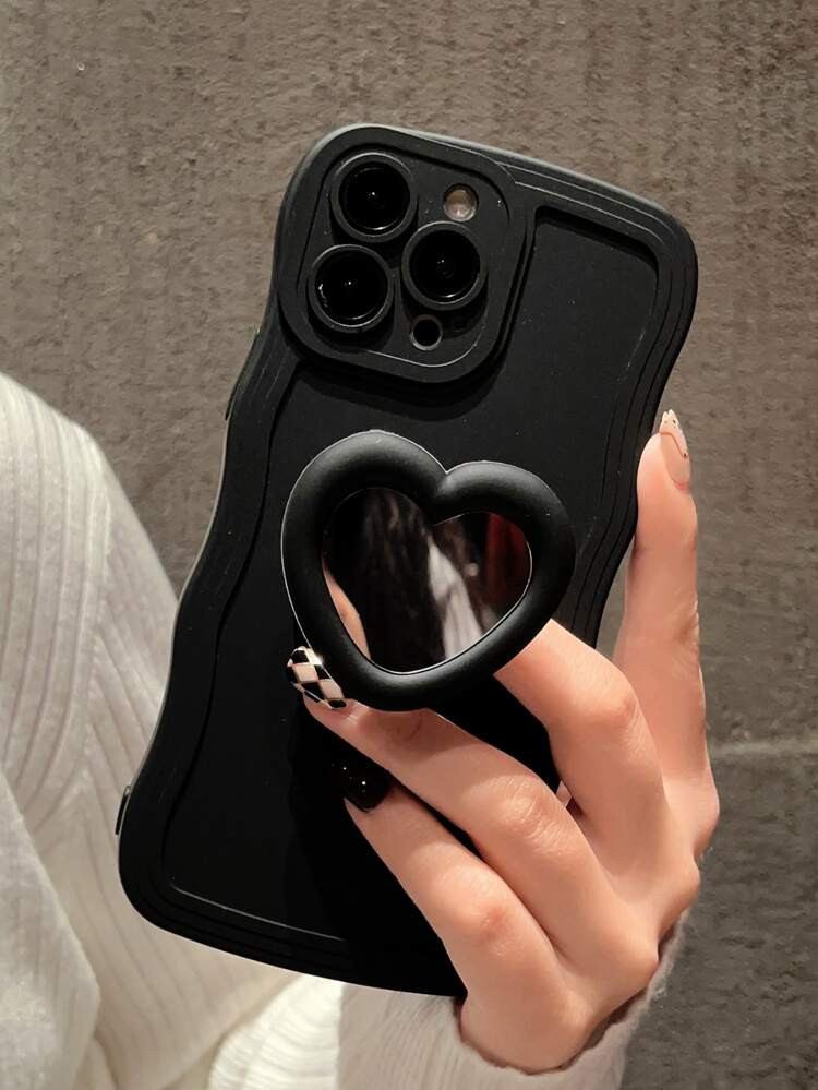 Plain Phone Case With Heart Design Stand-Out Phone Grip | SHEIN