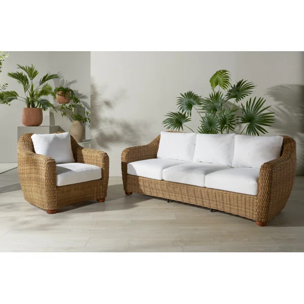 Melbourne Wicker 2 Piece Patio Conversation Set | Wayfair North America