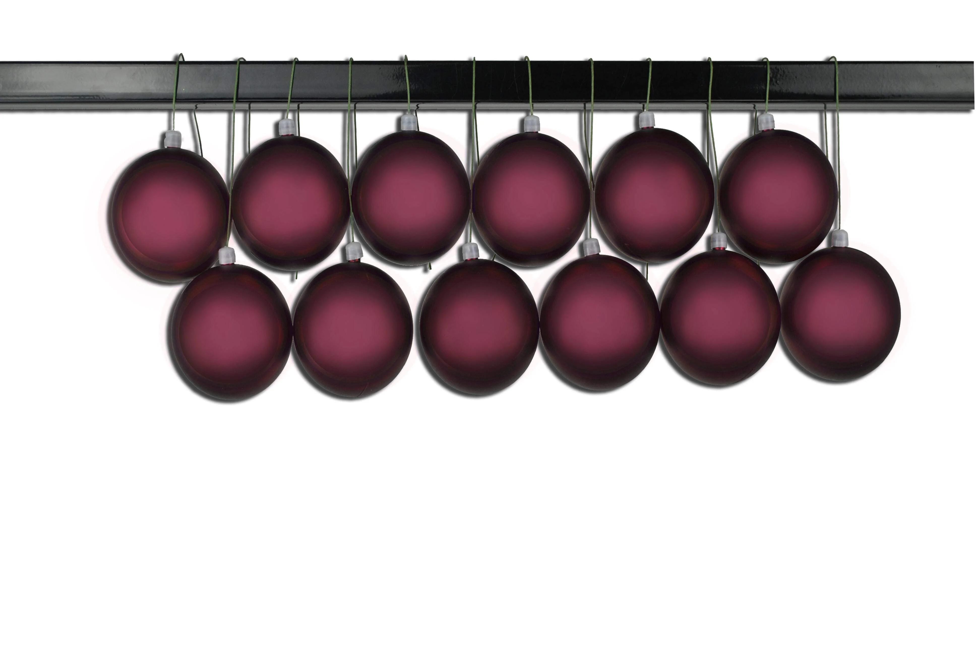 12 Pack 80mm 3" Matte Burgundy Ball Ornament UV Coated with Wire | Walmart (US)