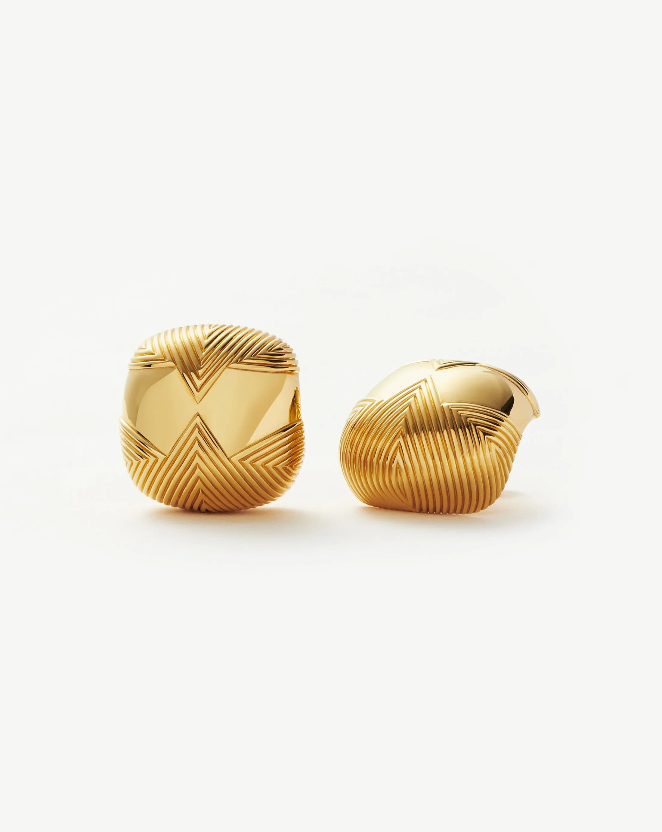 Hera Oversized Dome Ridge Stud Earrings | Gold | Missoma | Missoma UK