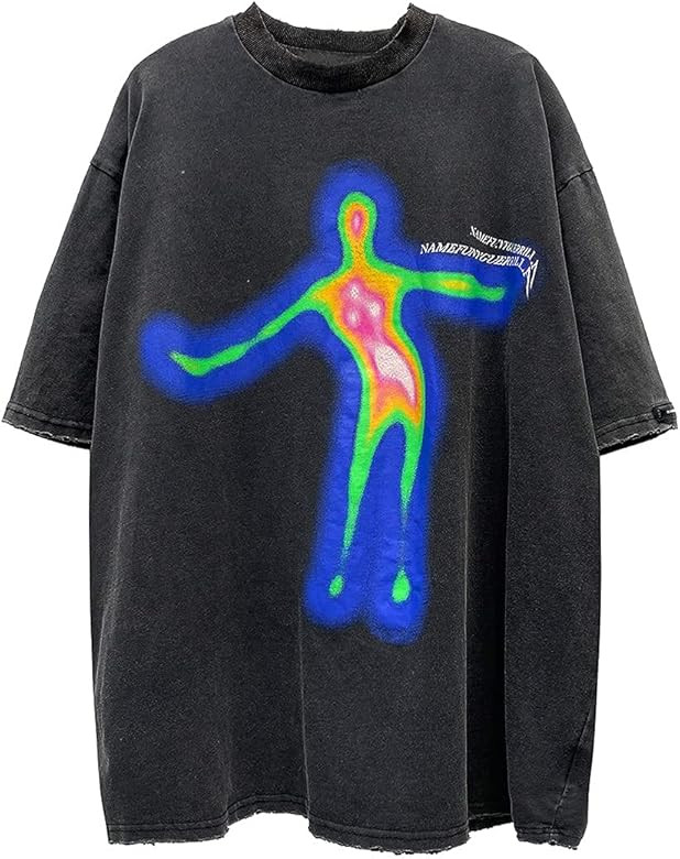 Aelfric Eden Mens Oversized T Shirts Tees Distorted Portrait Print Crew Neck Cotton Tops Streetwe... | Amazon (US)