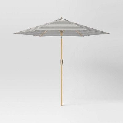 9'x9' Triangle Stripe Outdoor Market Umbrella Black/White - Threshold™ | Target