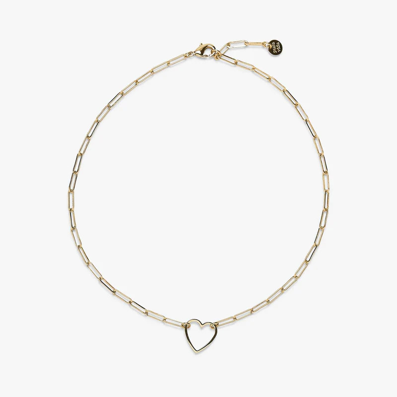 Floating Heart Paperclip Chain Choker - Pura Vida Bracelets | Pura Vida Bracelets