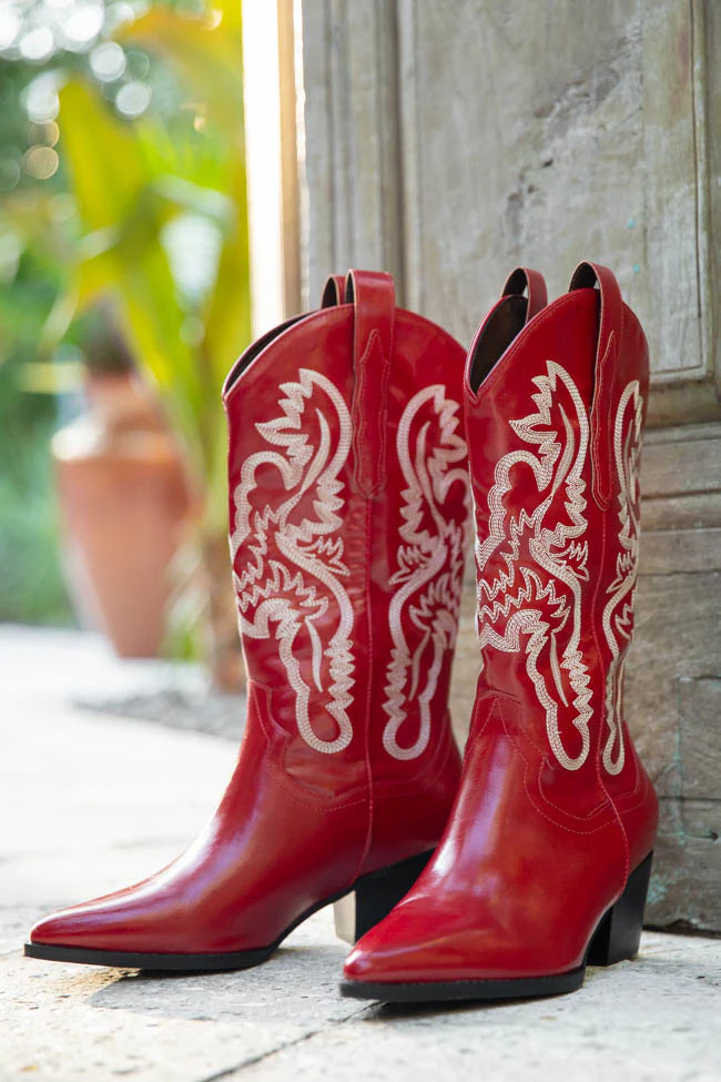 Patsy Red Cowboy Boot | Pink Lily