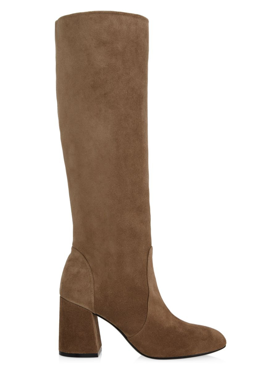 Stuart Weitzman Flareblock 85MM Suede Knee-High Boots | Saks Fifth Avenue