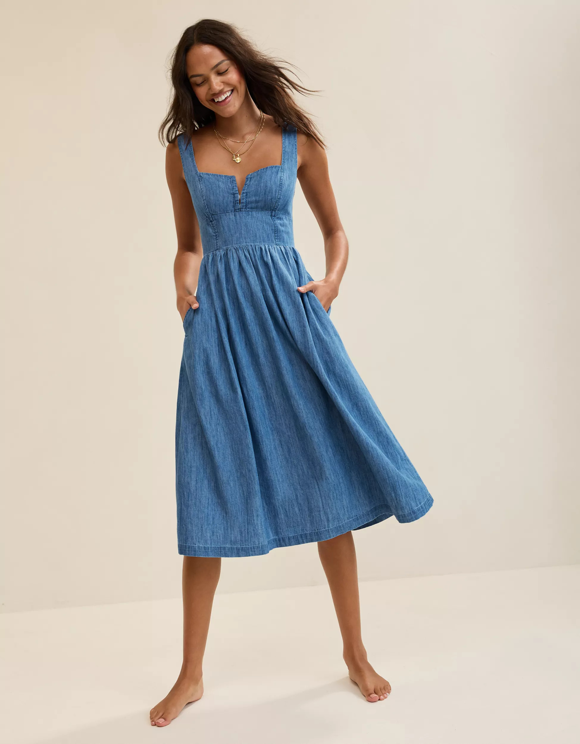 Aerie Corset Midi Dress | Aerie