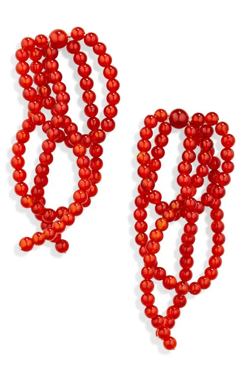 COMPLETEDWORKS Beaded Agate Drop Earrings in Red/Silver Plated at Nordstrom | Nordstrom