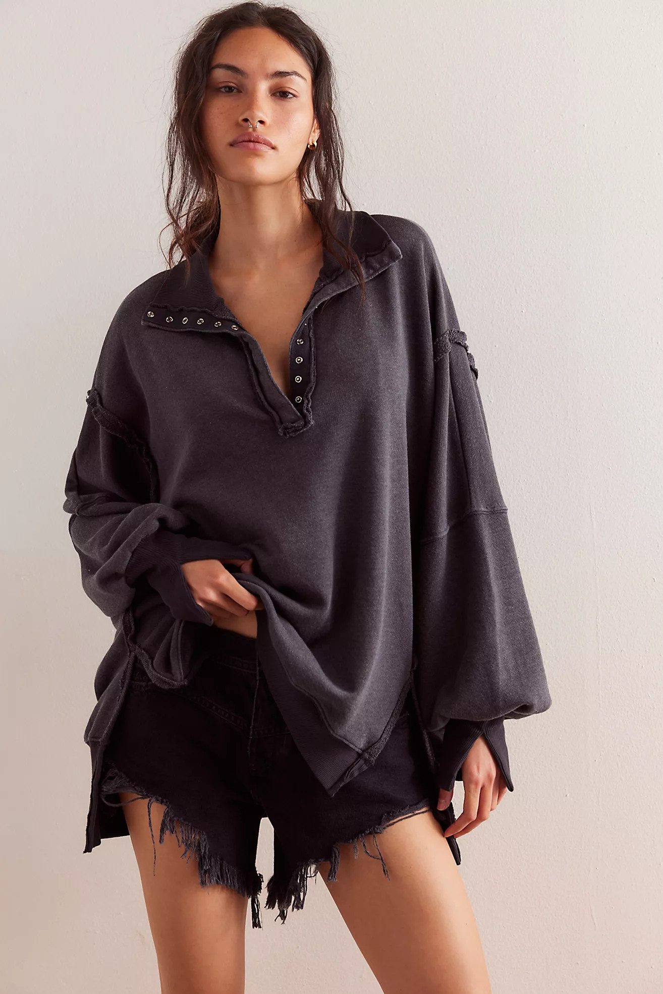 We The Free Camden Henley Sweatshirt | Free People (Global - UK&FR Excluded)