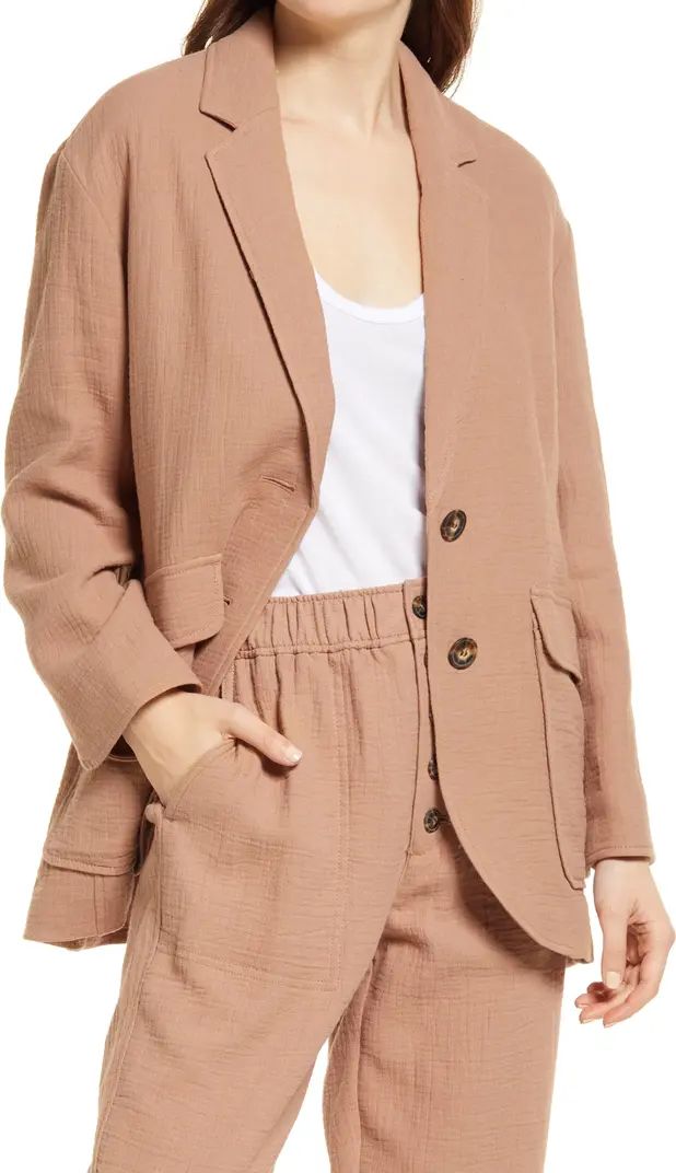 Larsen Cotton & Linen Oversize Blazer | Nordstrom